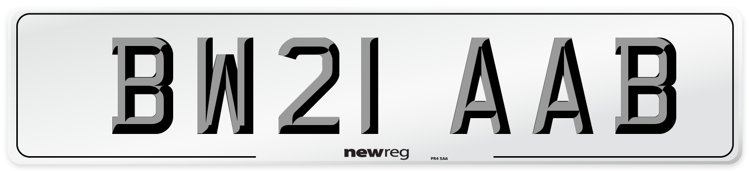 BW21 AAB Number Plate from New Reg